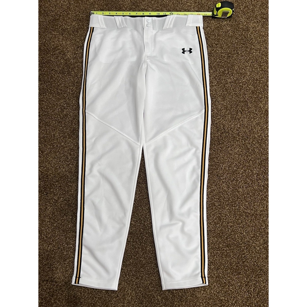 Canes Baseball Under Armour Youth Extra Large Pants White Gold Stripe NWT